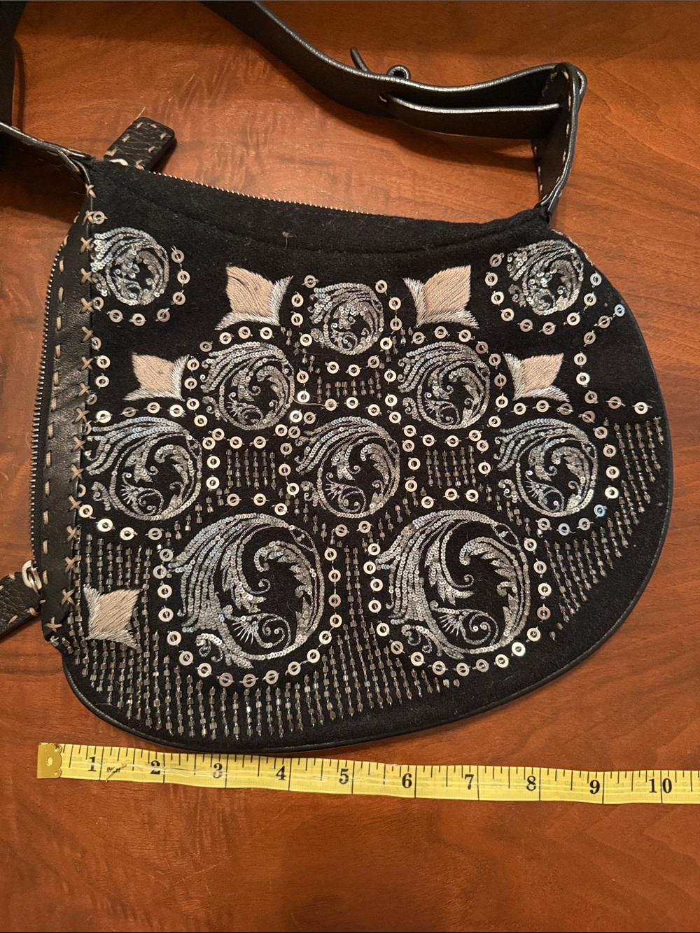 Fendi Selleria Oyster Bag 2003 Rare Embellished Wool Felt & Leather Y2K Bag - Picture 13 of 16